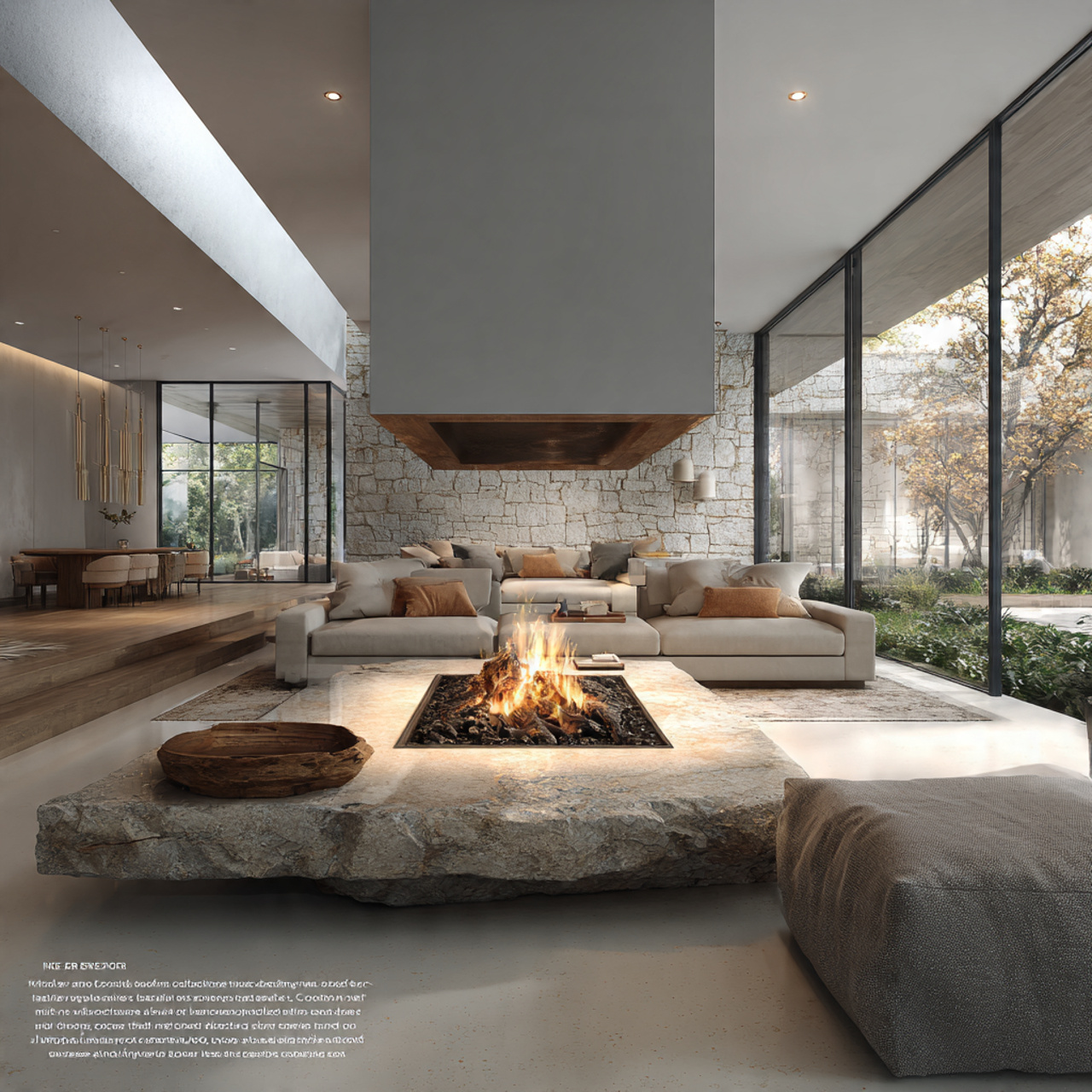 a modern living room with fireplace ideas featurin