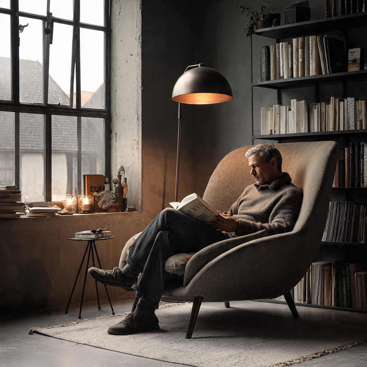 a quiet corner of a modern living room transformed