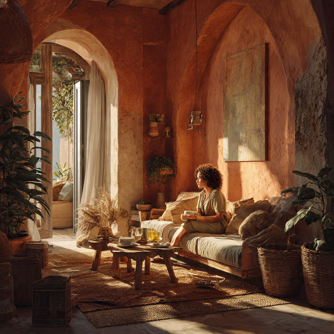 25 Best Living Room Paint Ideas to Refresh Your Space with Stunning Colors 2 a realistic living room with warm terracotta paint