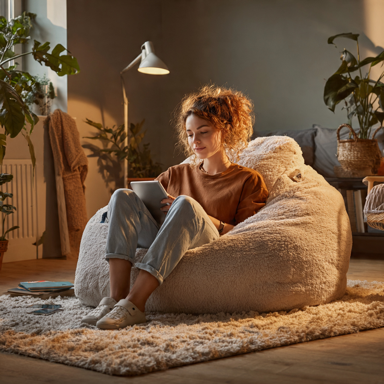 a relaxed living room corner ideas layout featurin