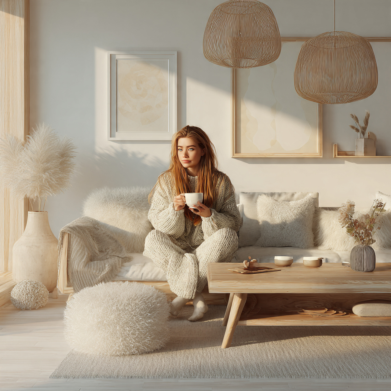 a scandinavian hygge living room style ideas with