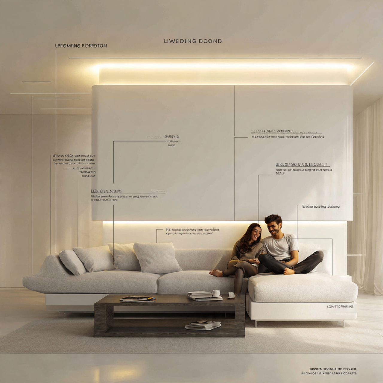 a sleek modern living room featuring a living room