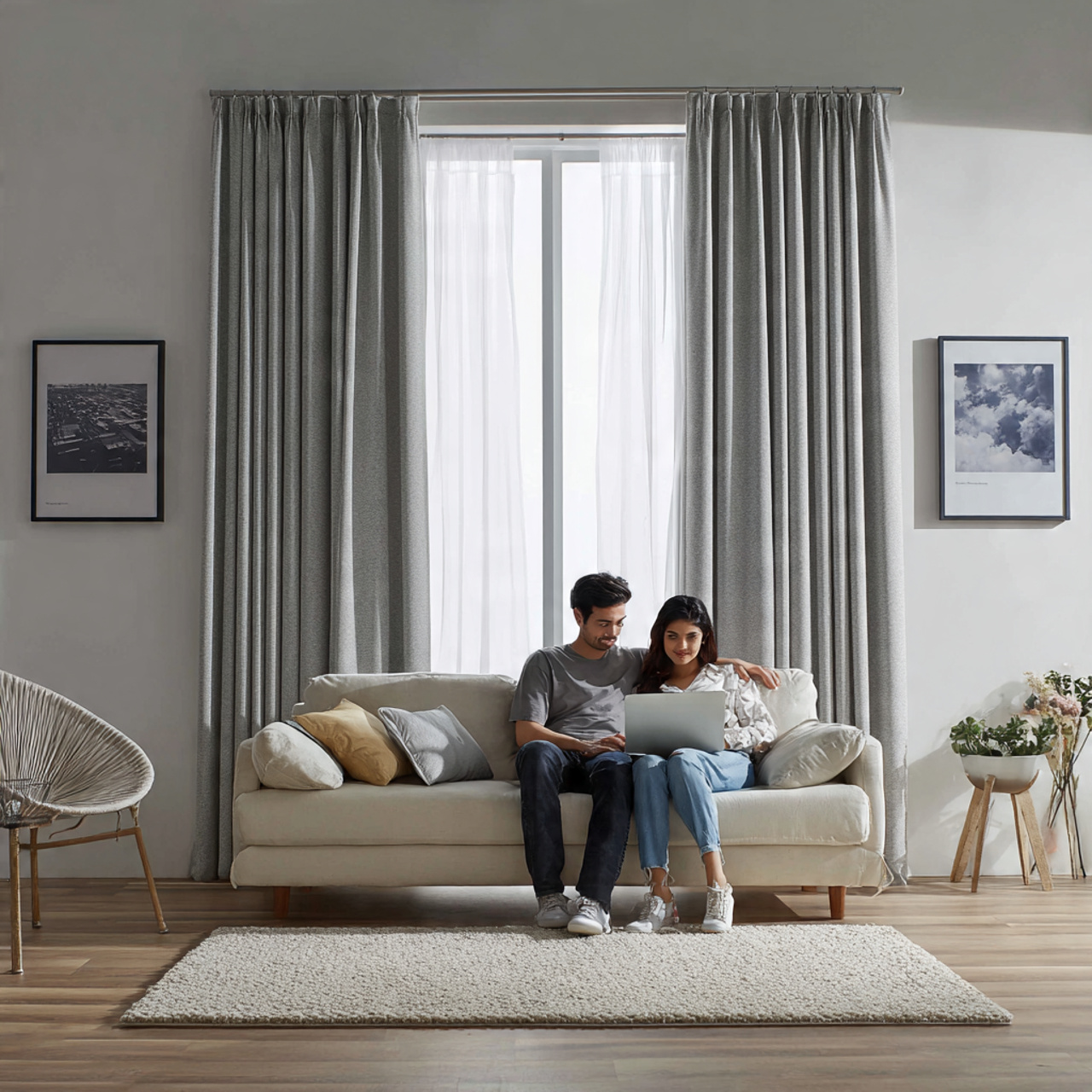 a sleek modern living room featuring modern minima