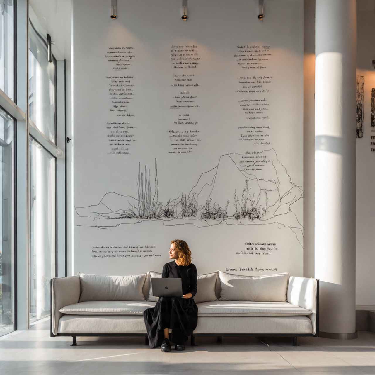 a sleek modern living room highlighting living roo