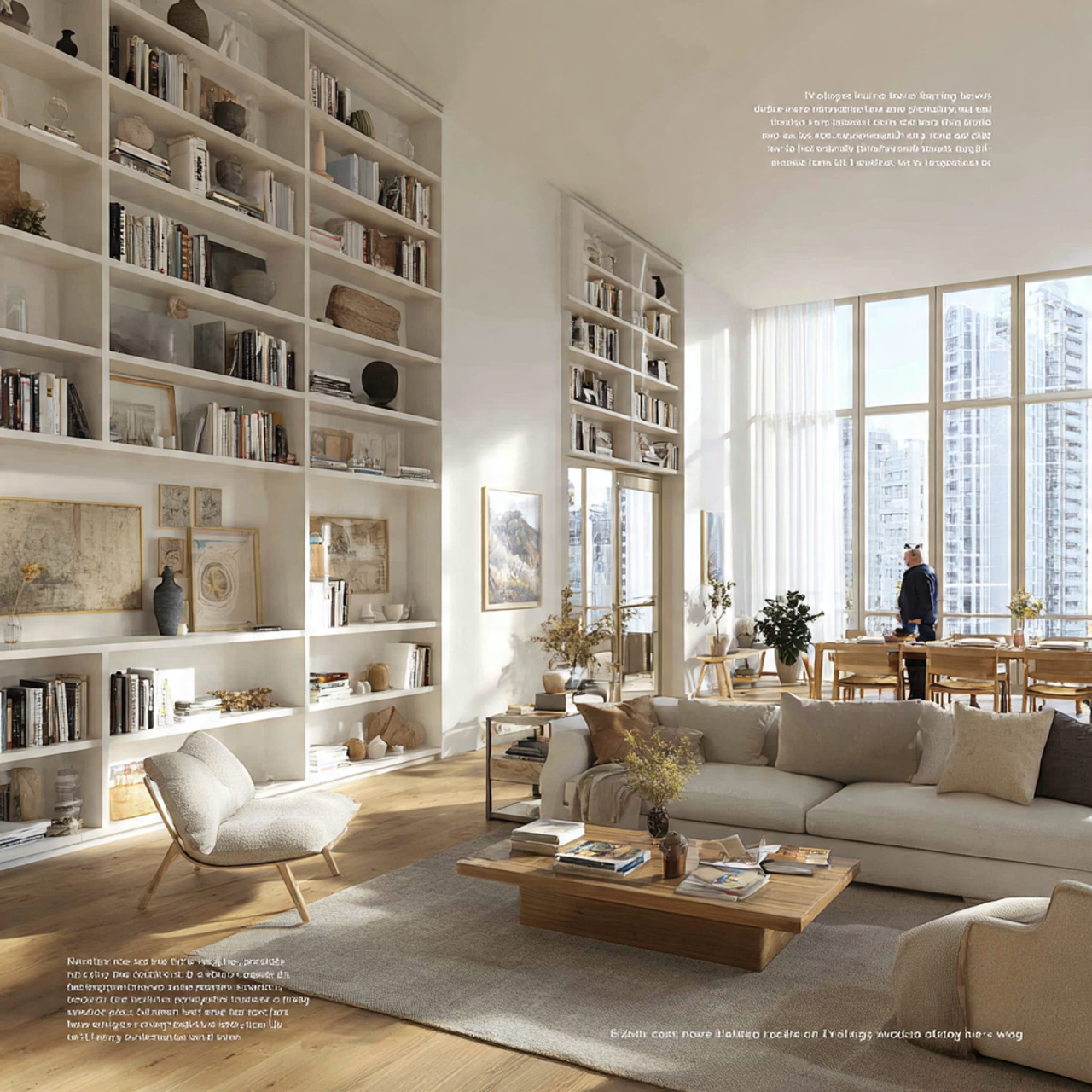 a spacious living room displaying living room wall