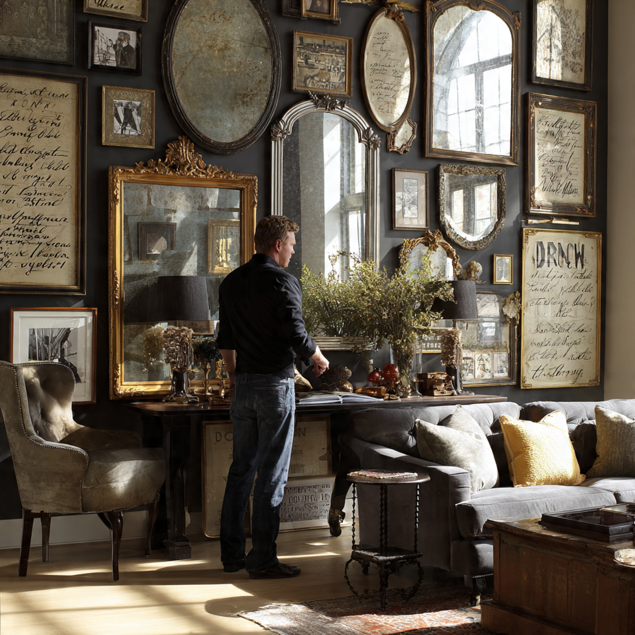 a stylish living room featuring living room wall i