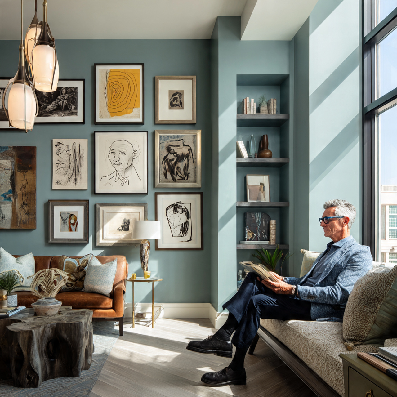 25 Best Living Room Paint Ideas to Refresh Your Space with Stunning Colors 9 a stylish living room with muted teal accent walls