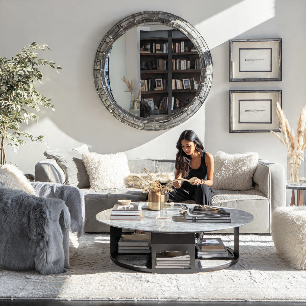 a stylish modern living room featuring living room 1