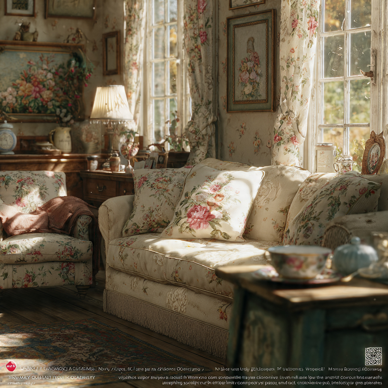 an english countryside cottage living room with fl