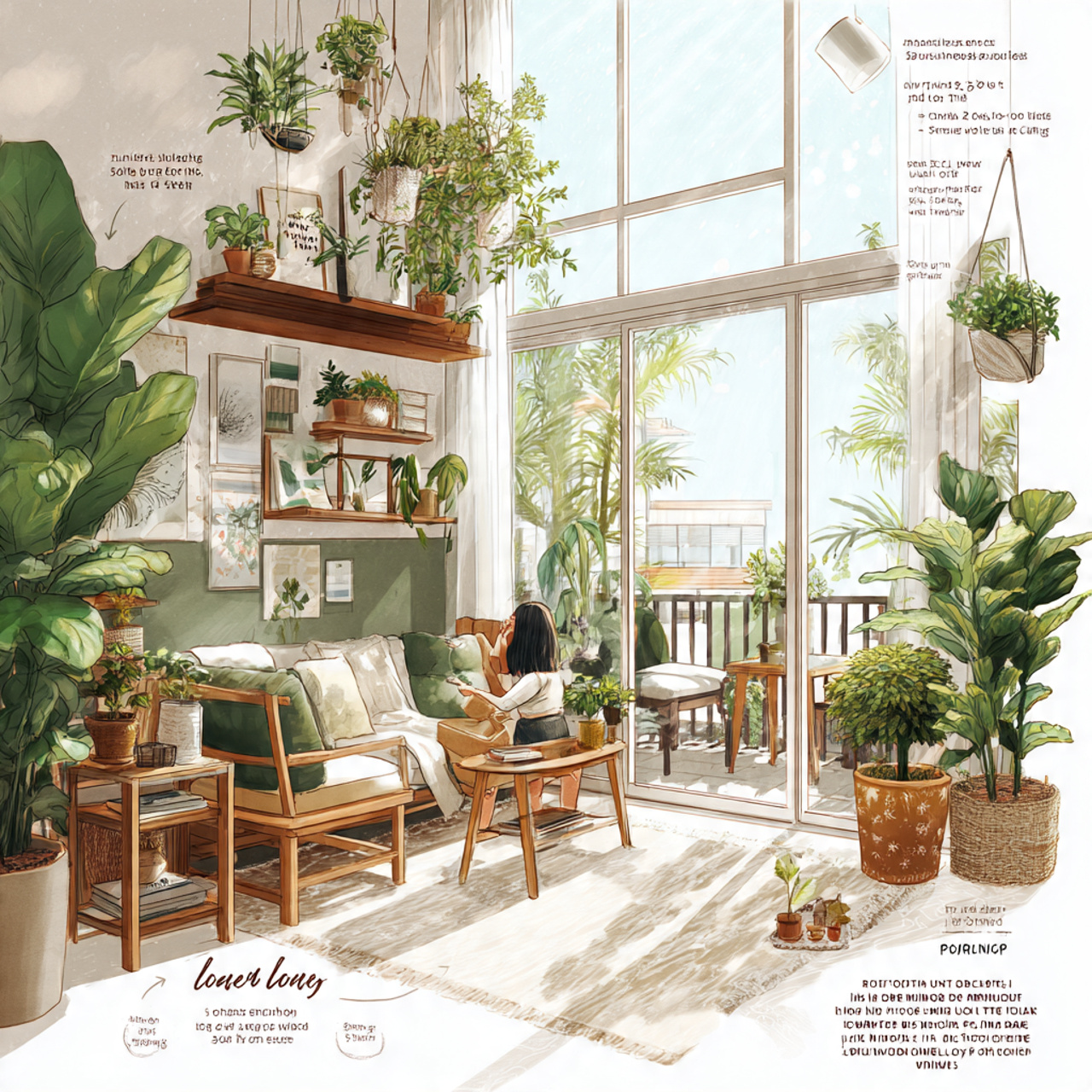 an urban jungle living room overflowing with plant