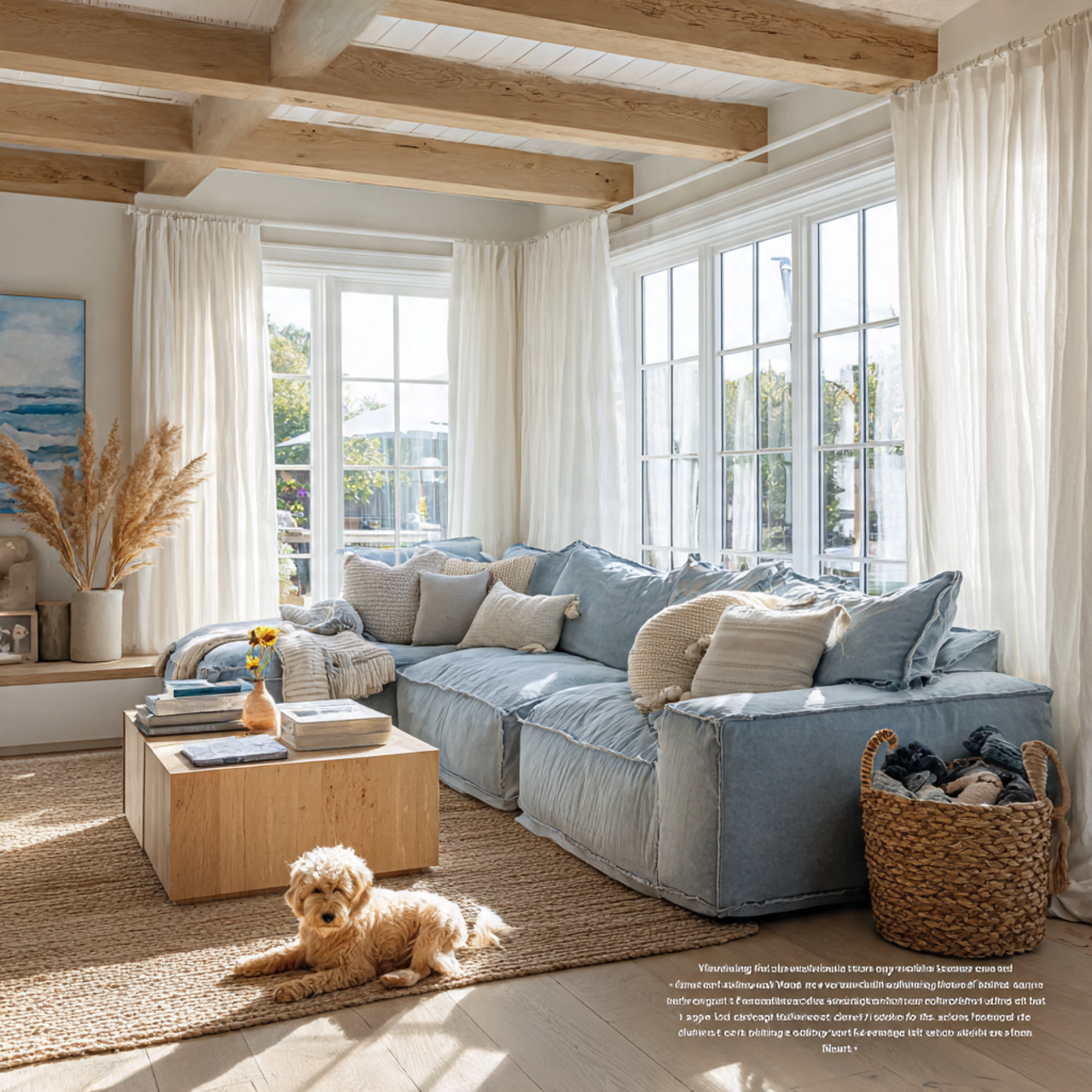 25 Stunning Living Room Sofa Design Ideas to Transform Your Space 17 bright airy living room with a bleached denim sofa