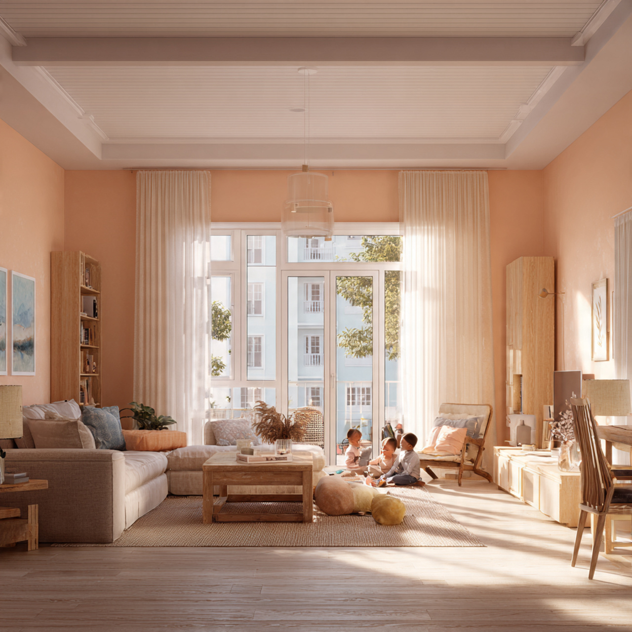 25 Modern Living Room Paint Color Ideas That Wow Every Guest 21 bright and cozy living room painted in soft peach