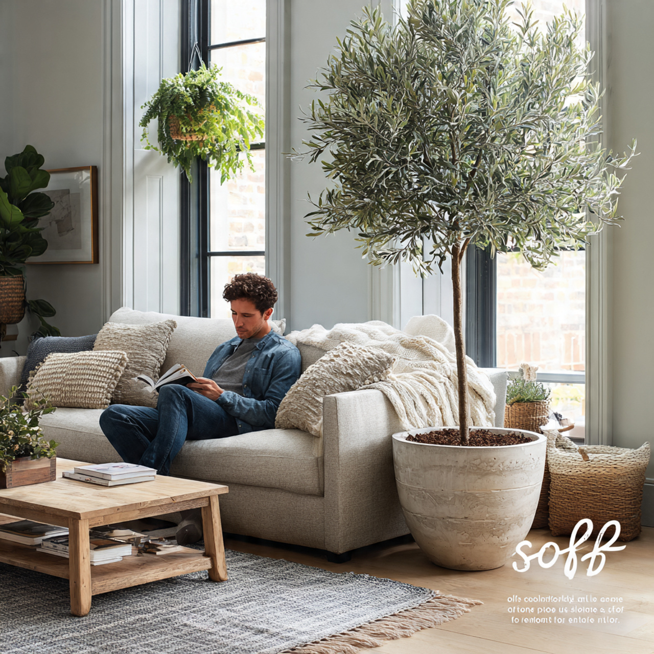 25 Ultimate Living Room Inspiration Cozy Ideas for Comfort, Style & Warmth 12 bright living room with a large indoor olive tree