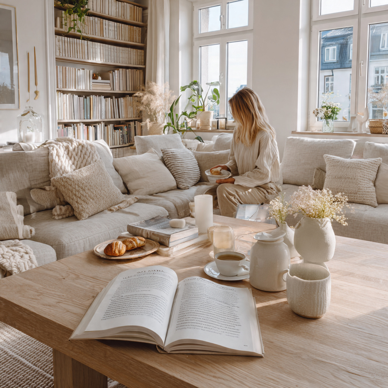 bright scandinavian style living room with a light 1