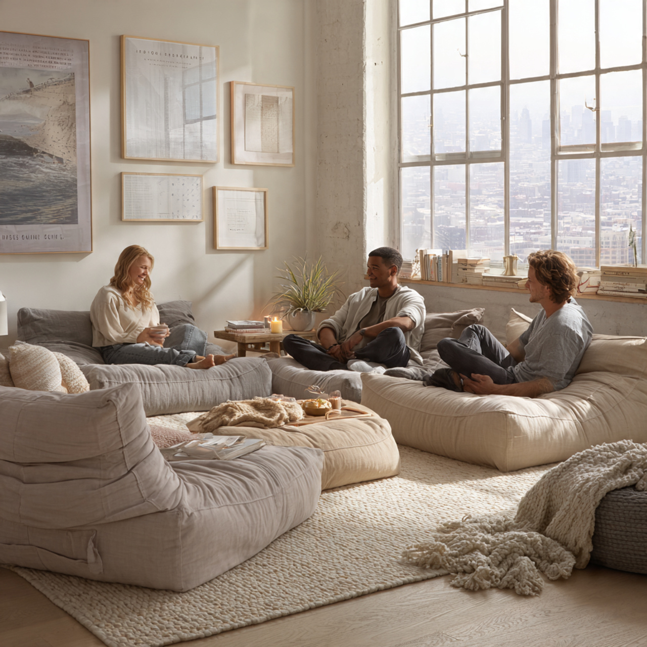 25 Ultimate Living Room Inspiration Cozy Ideas for Comfort, Style & Warmth 23 casual living room with oversized floor pillows in