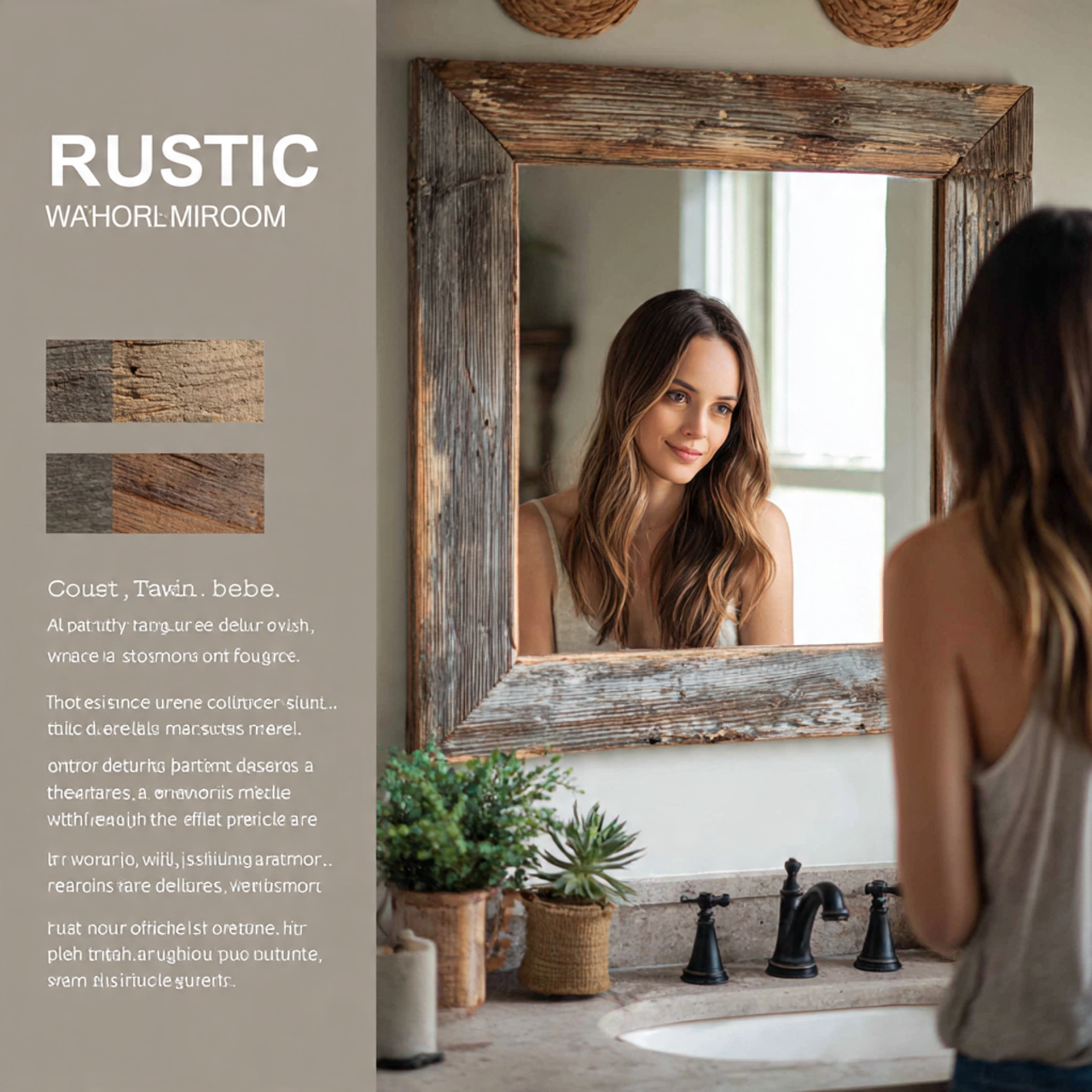 close up of a rustic bathroom decor featuring a we