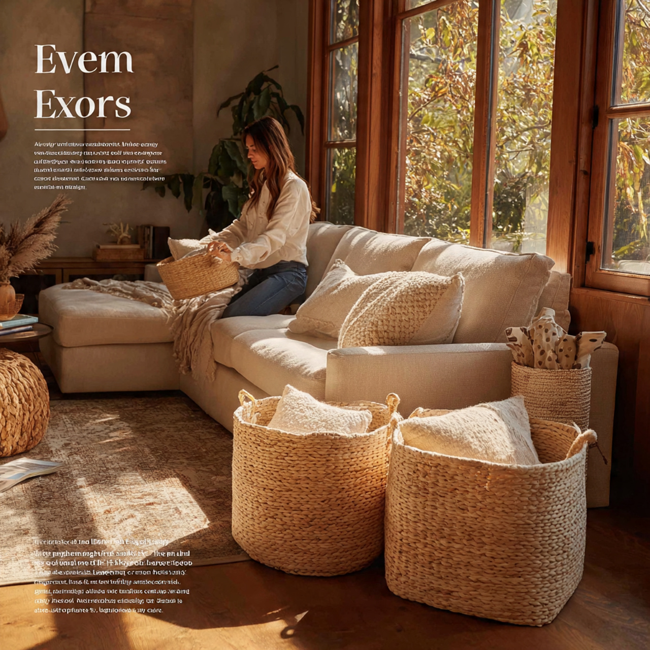 25 Ultimate Living Room Inspiration Cozy Ideas for Comfort, Style & Warmth 16 cozy living room featuring woven rattan storage ba