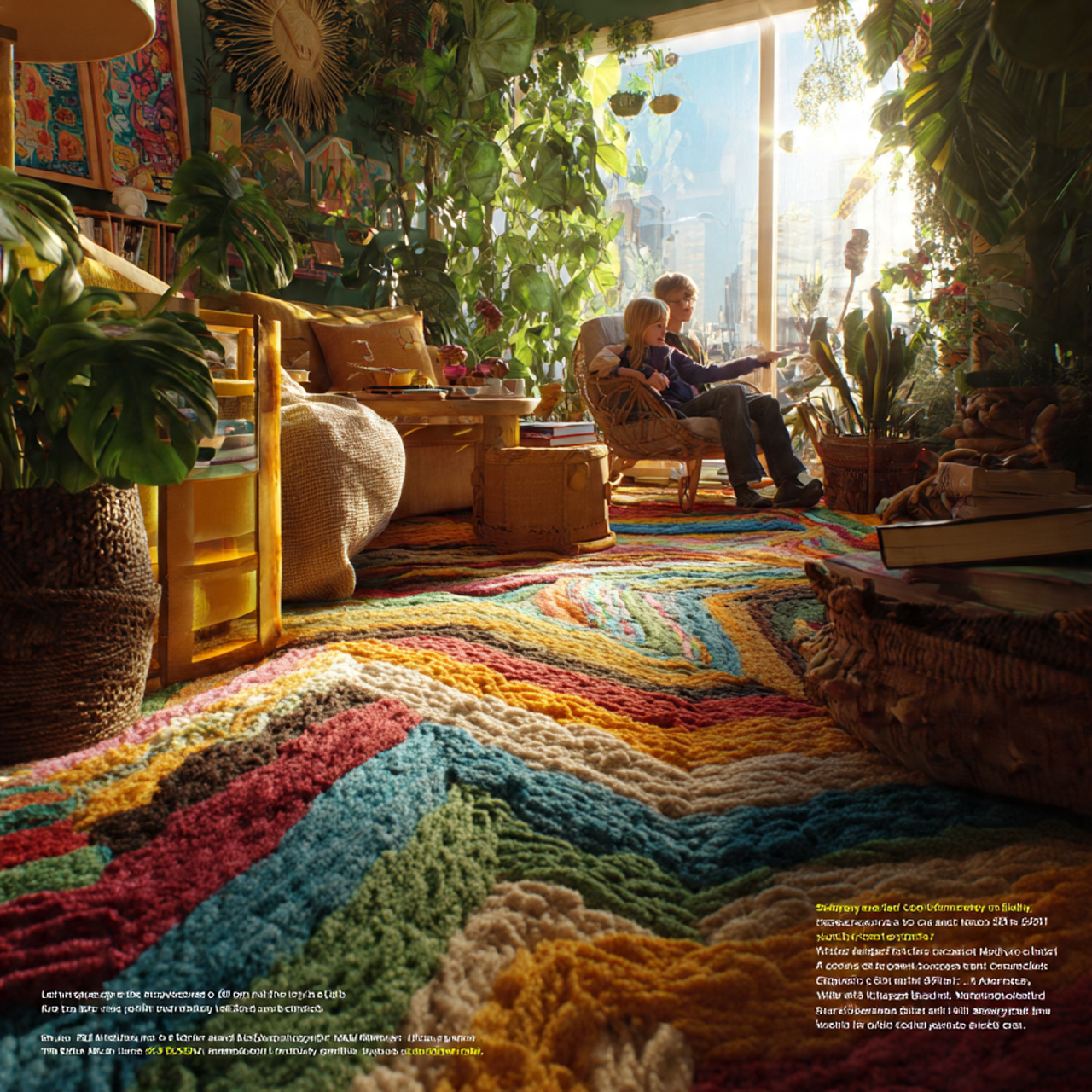 eclectic living room with bohemian multi colored w