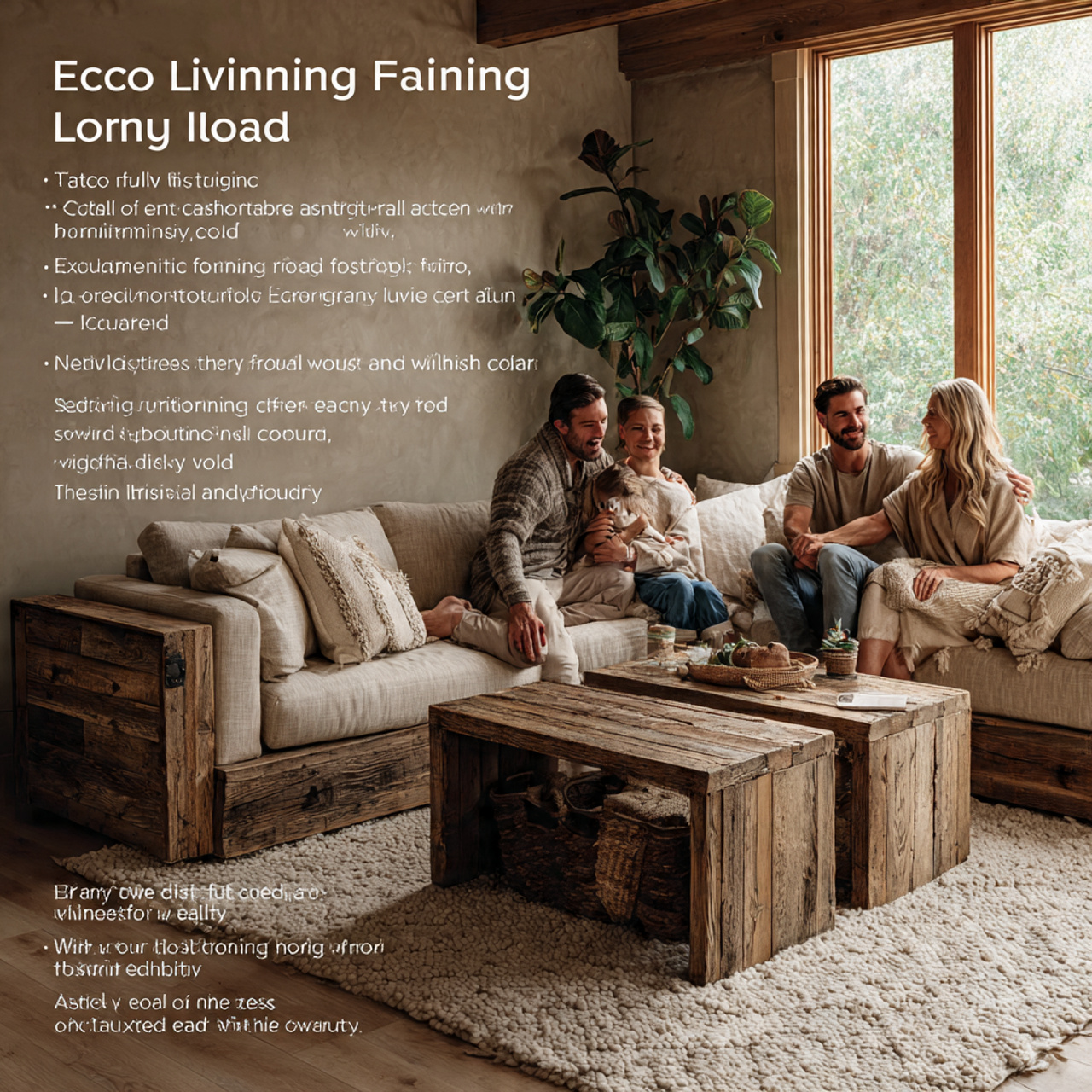 eco friendly living room featuring reclaimed wood