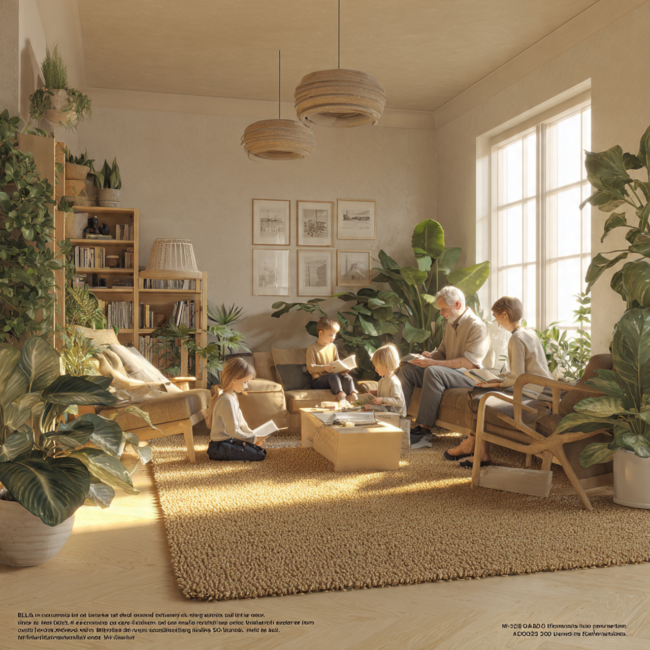 eco friendly living room with sustainable jute wea