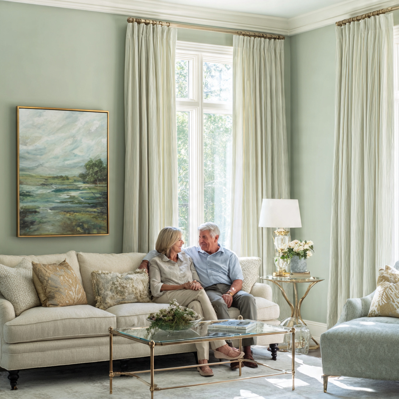 elegant living room green ideas with soft celadon