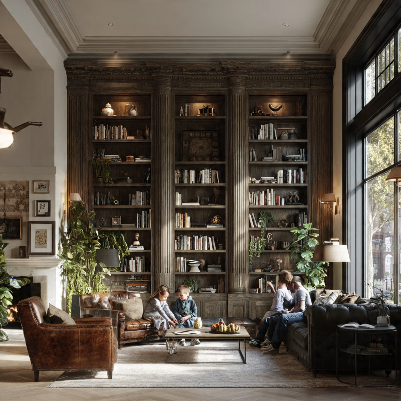 high resolution image of a living room with floor