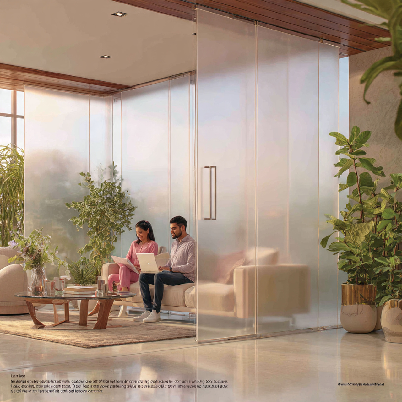 25 Modern & Elegant Living Room Partition Design Ideas You’ll Love 2 high resolution living room featuring frosted glas