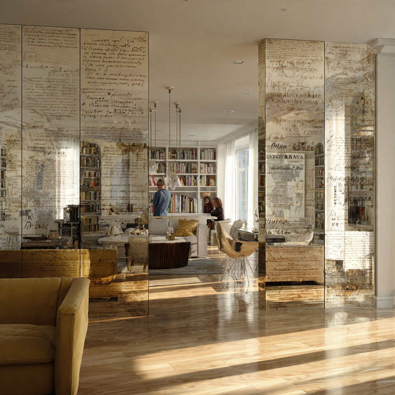 25 Modern & Elegant Living Room Partition Design Ideas You’ll Love 22 high resolution living room with mirrored surface