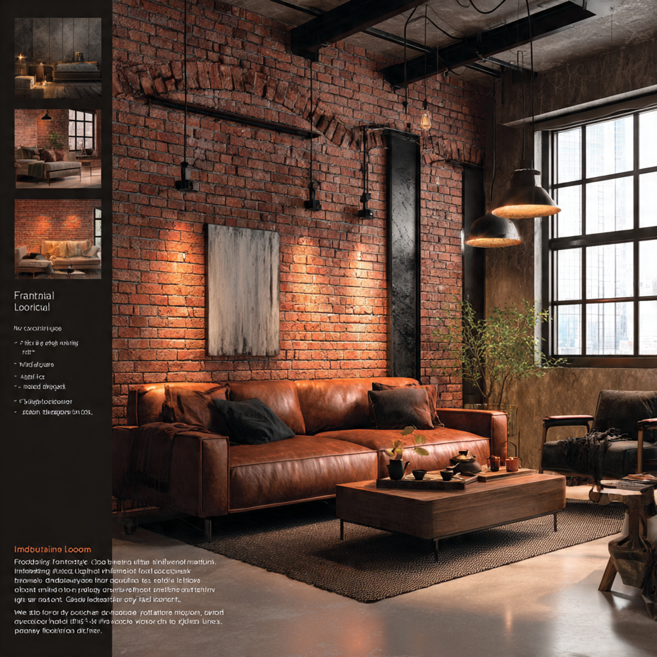 industrial chic living room showcasing a living ro