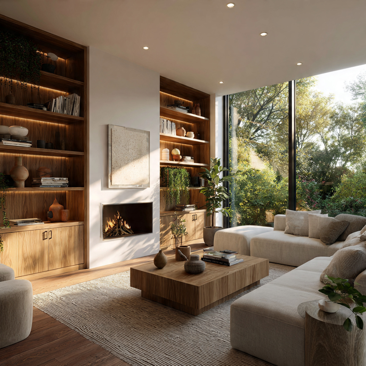 living room built ins