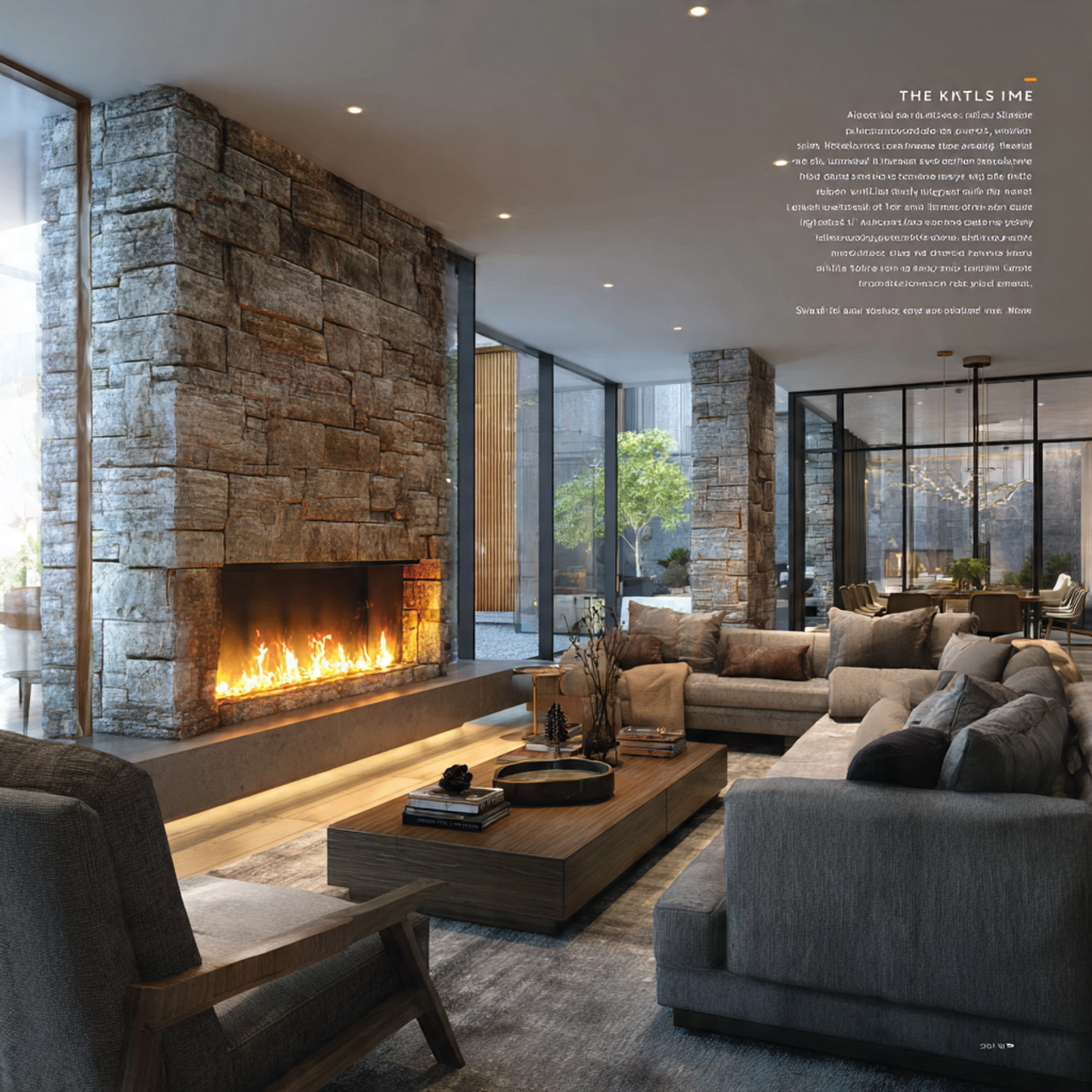 living room with fireplace