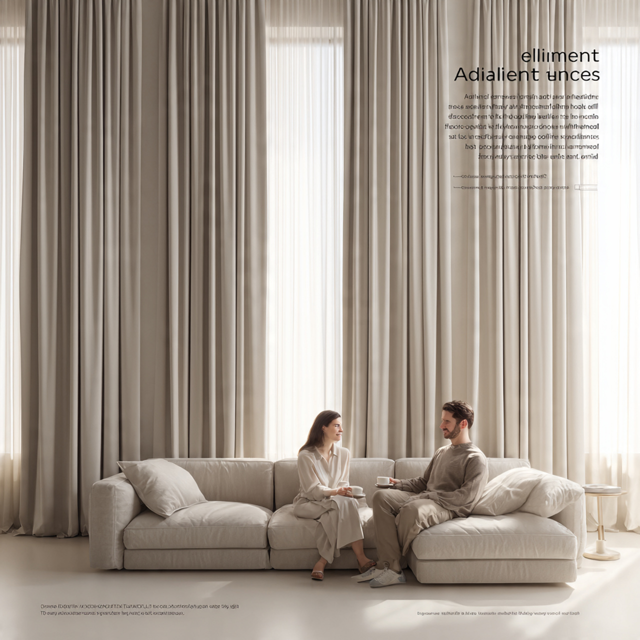 minimalist living room featuring floor to ceiling