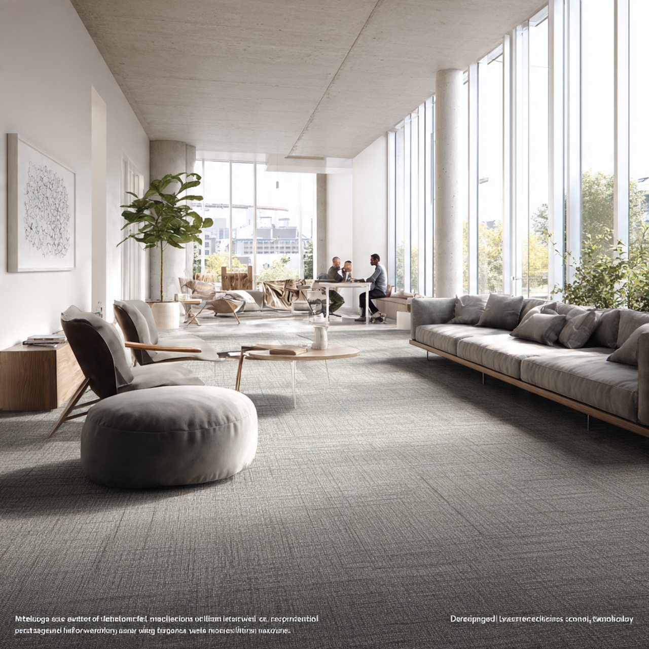 minimalist living room with low profile industrial