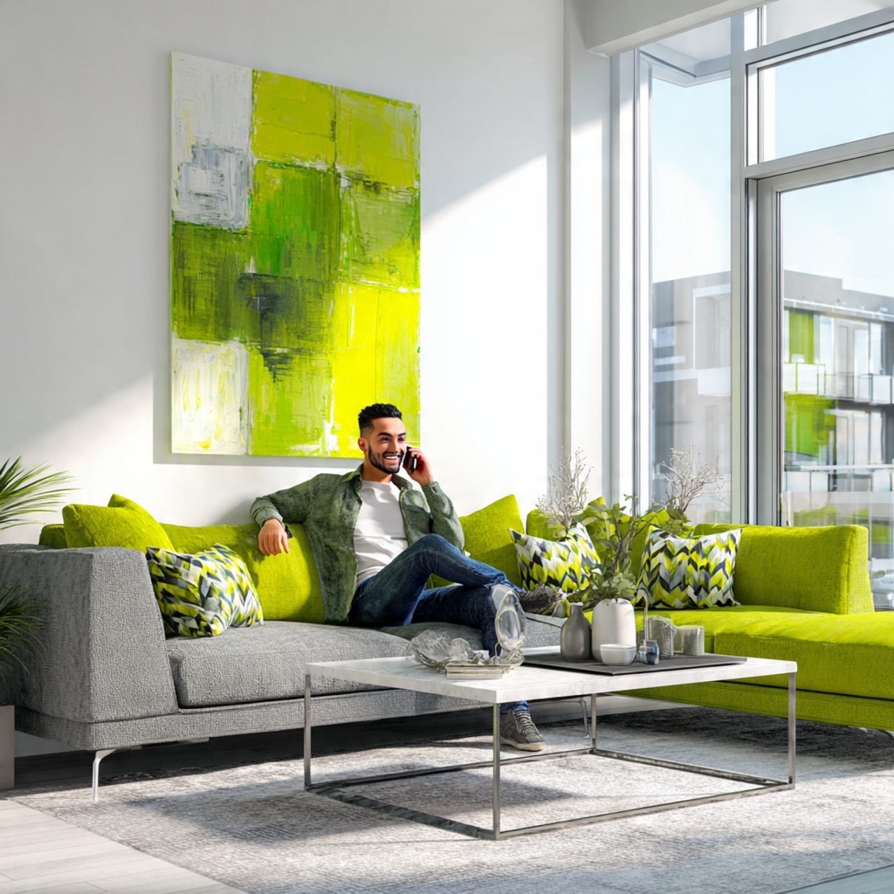 modern living room green ideas with lime green acc