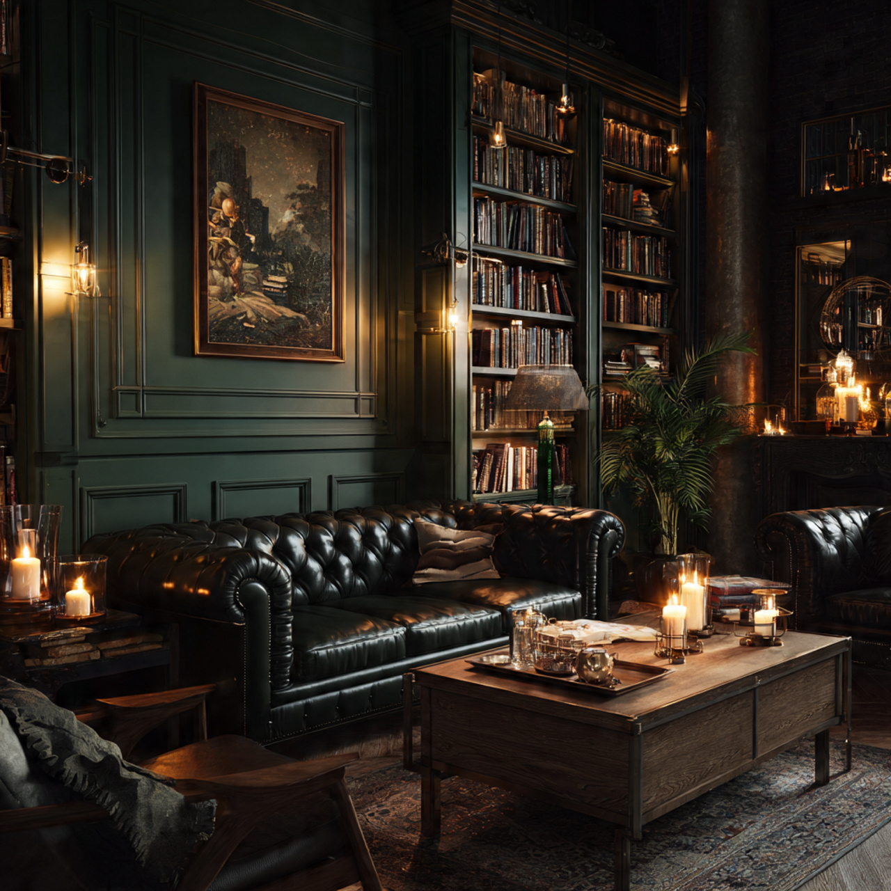 moody and sophisticated living room green ideas wi