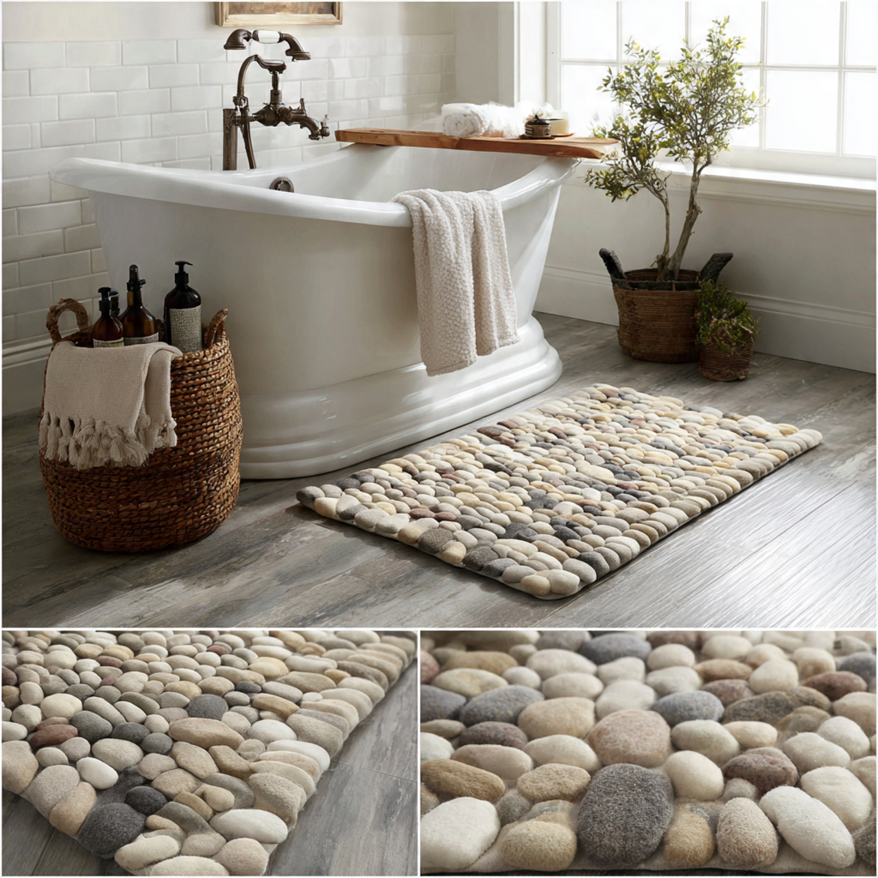 pebble bath mat diy bathroom decor ideas