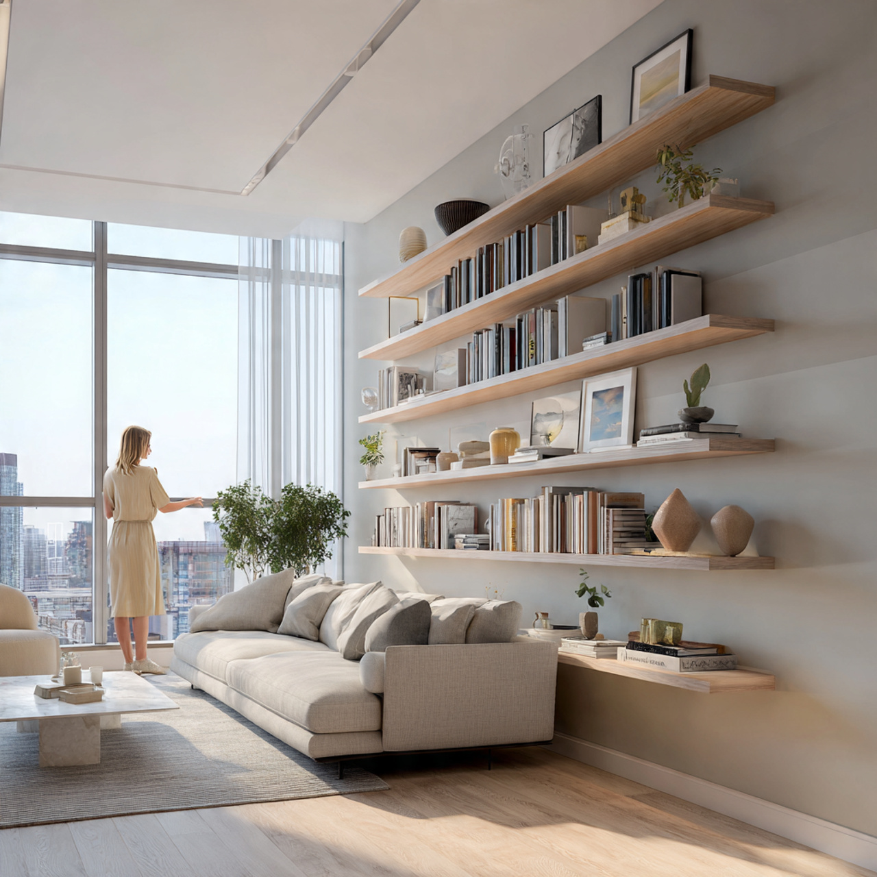photorealistic apartment interior featuring integr