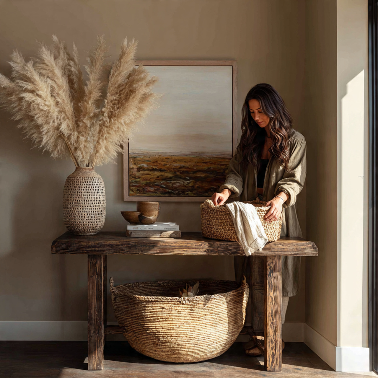 25 Best Entryway Table Decor Ideas to Elevate Your Home Instantly 5 photorealistic image of entryway table decor ideas