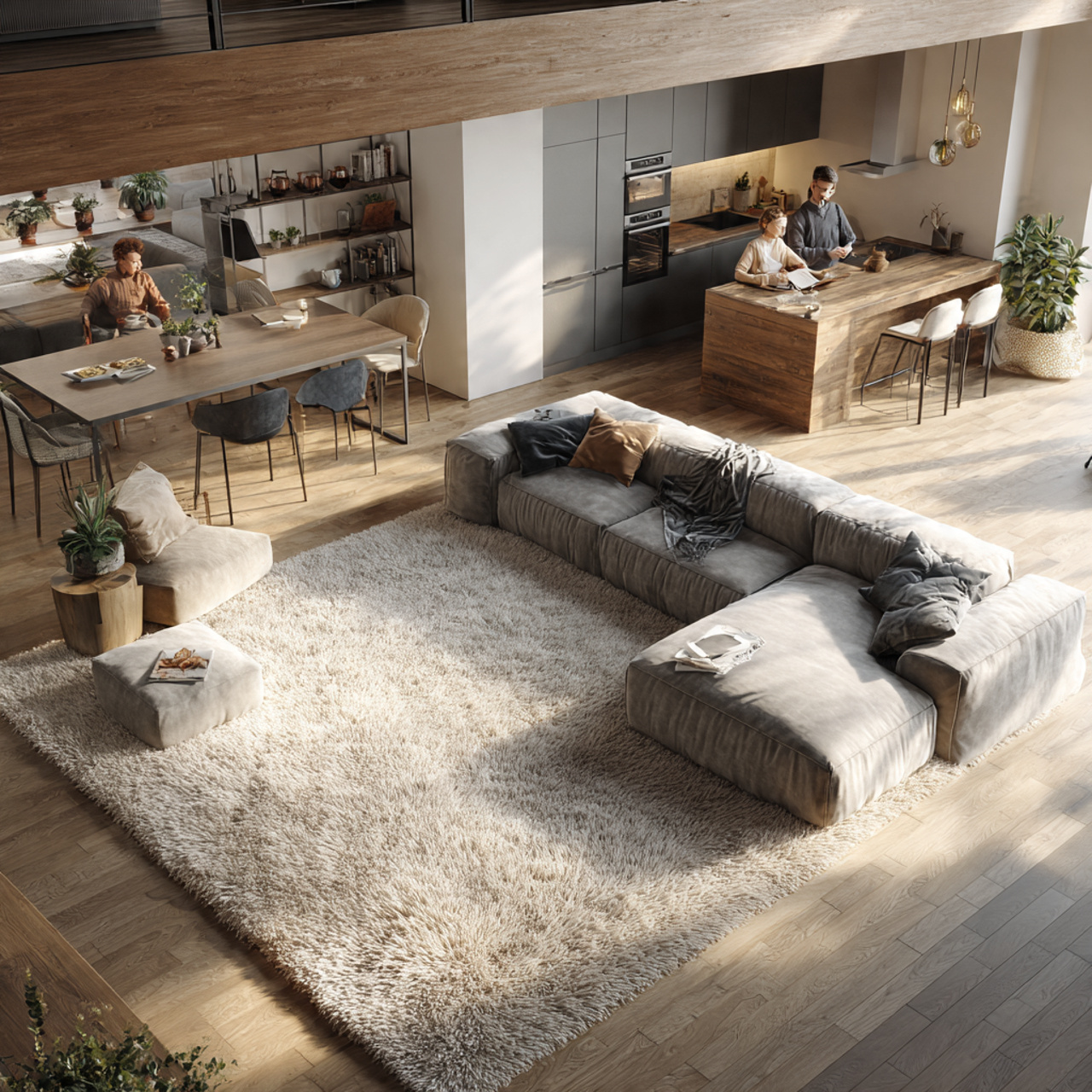 prompt a spacious living room and kitchen together 1