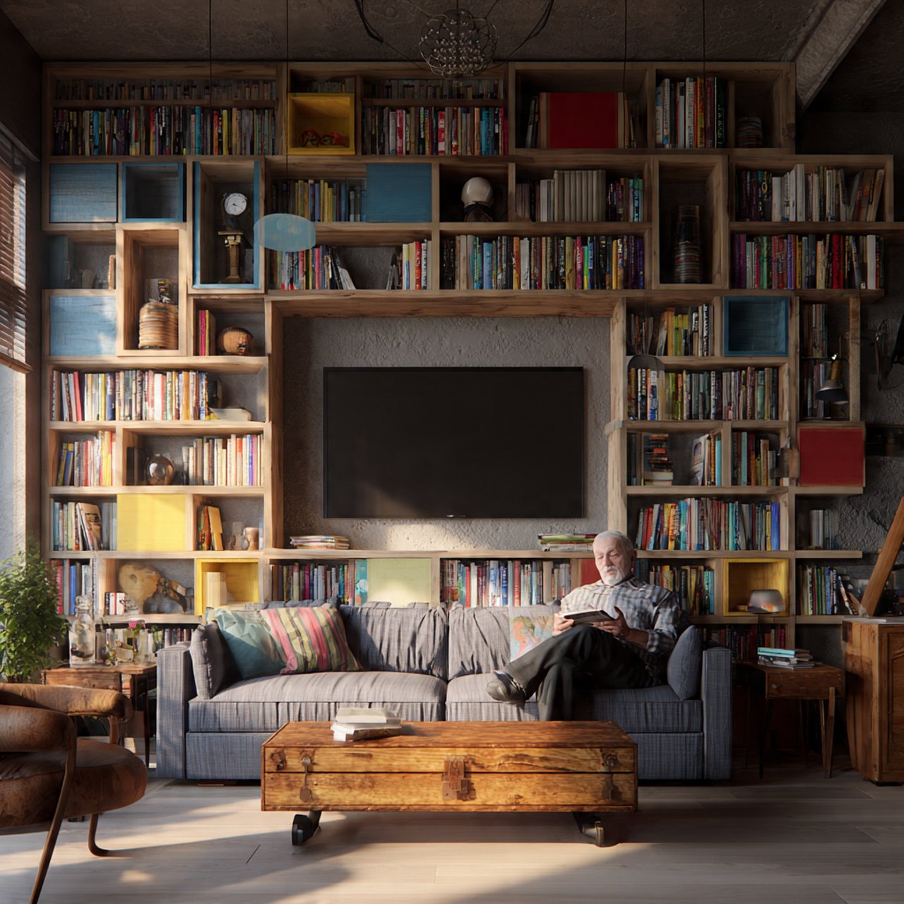 prompt realistic living room tv wall ideas with a 2