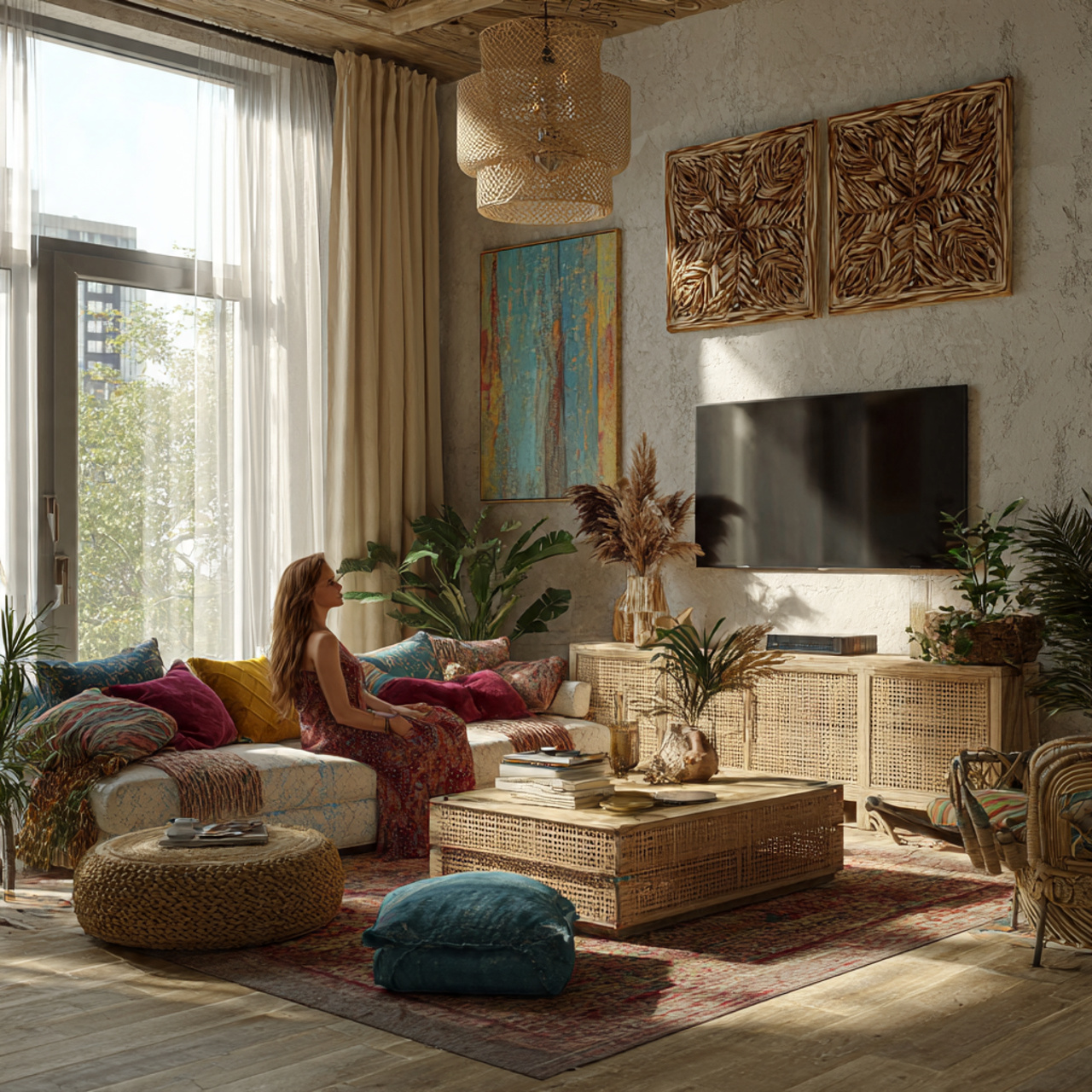 prompt realistic living room tv wall ideas with bo