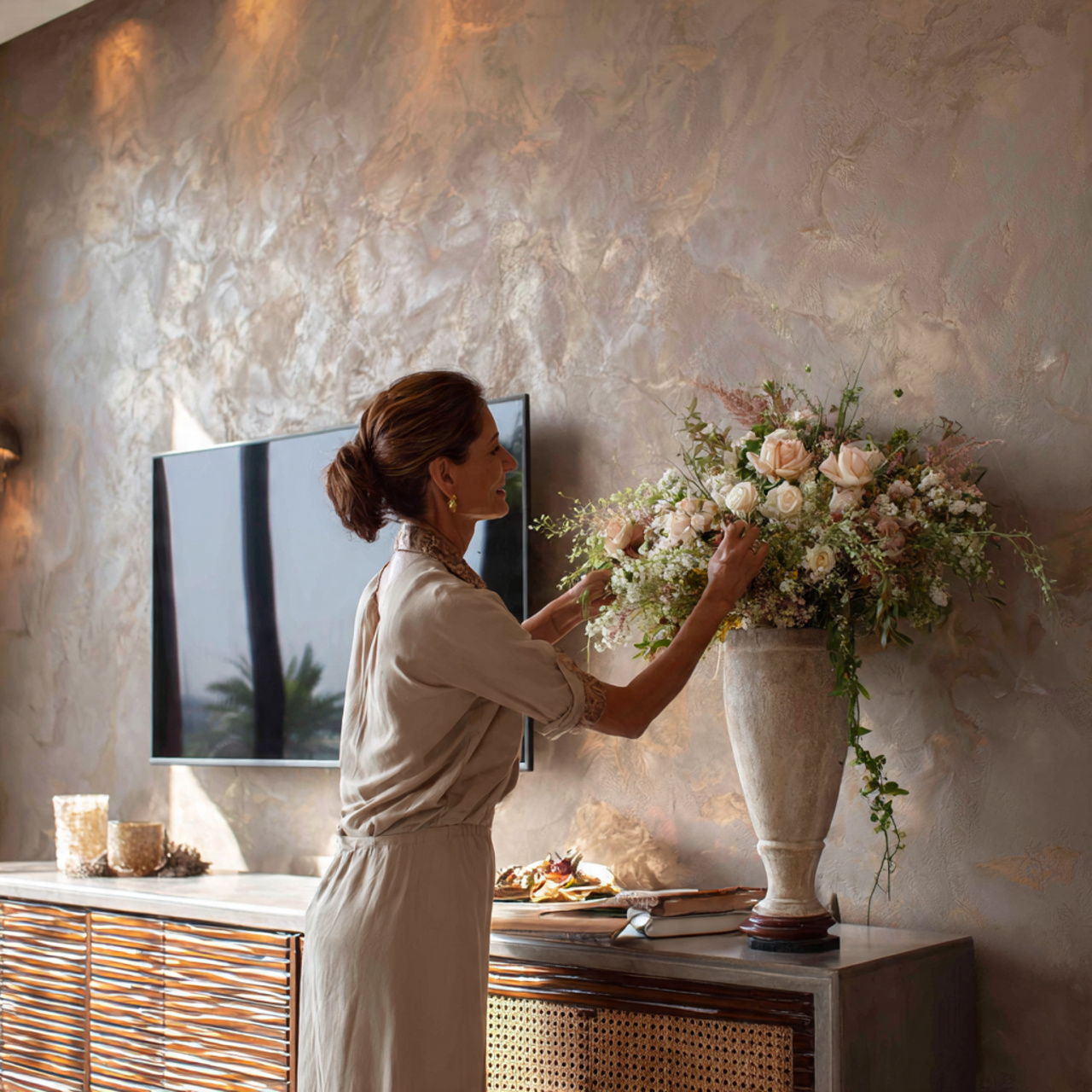 prompt realistic living room tv wall ideas with ve