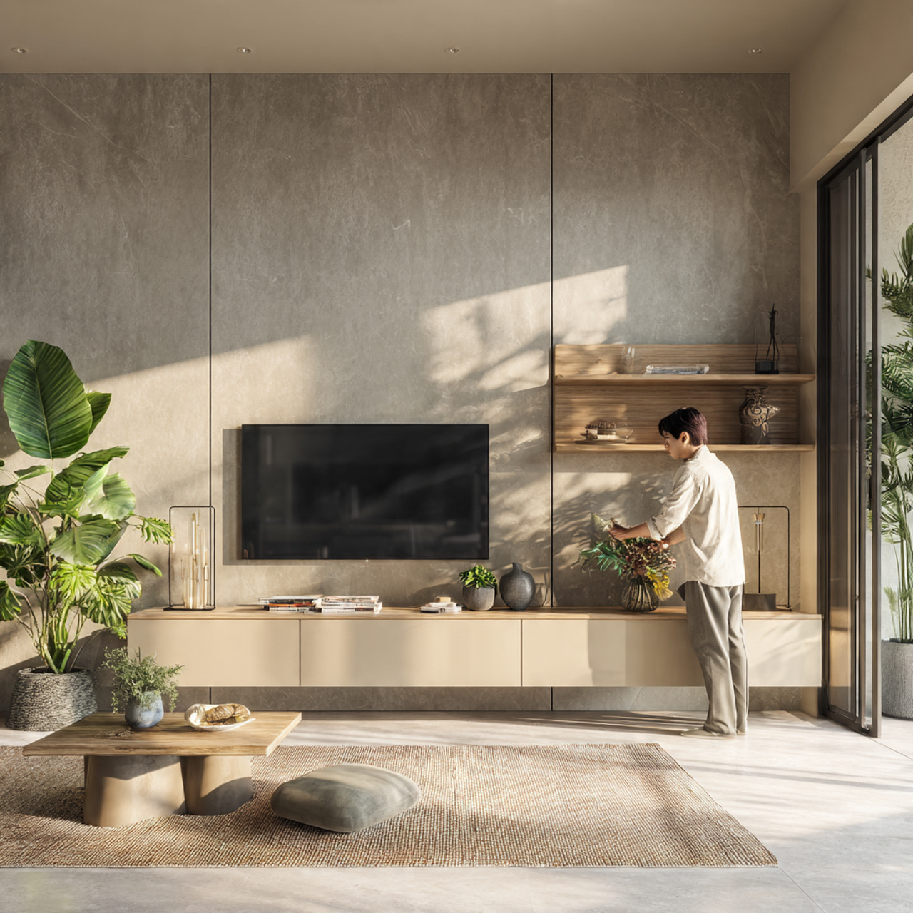 prompt ultra realistic living room tv wall ideas f 4