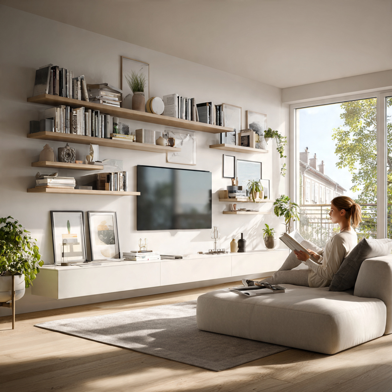 prompt ultra realistic living room tv wall ideas f