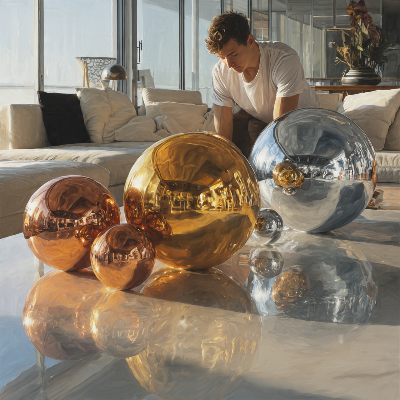 realistic depiction of a living room table featuri 1