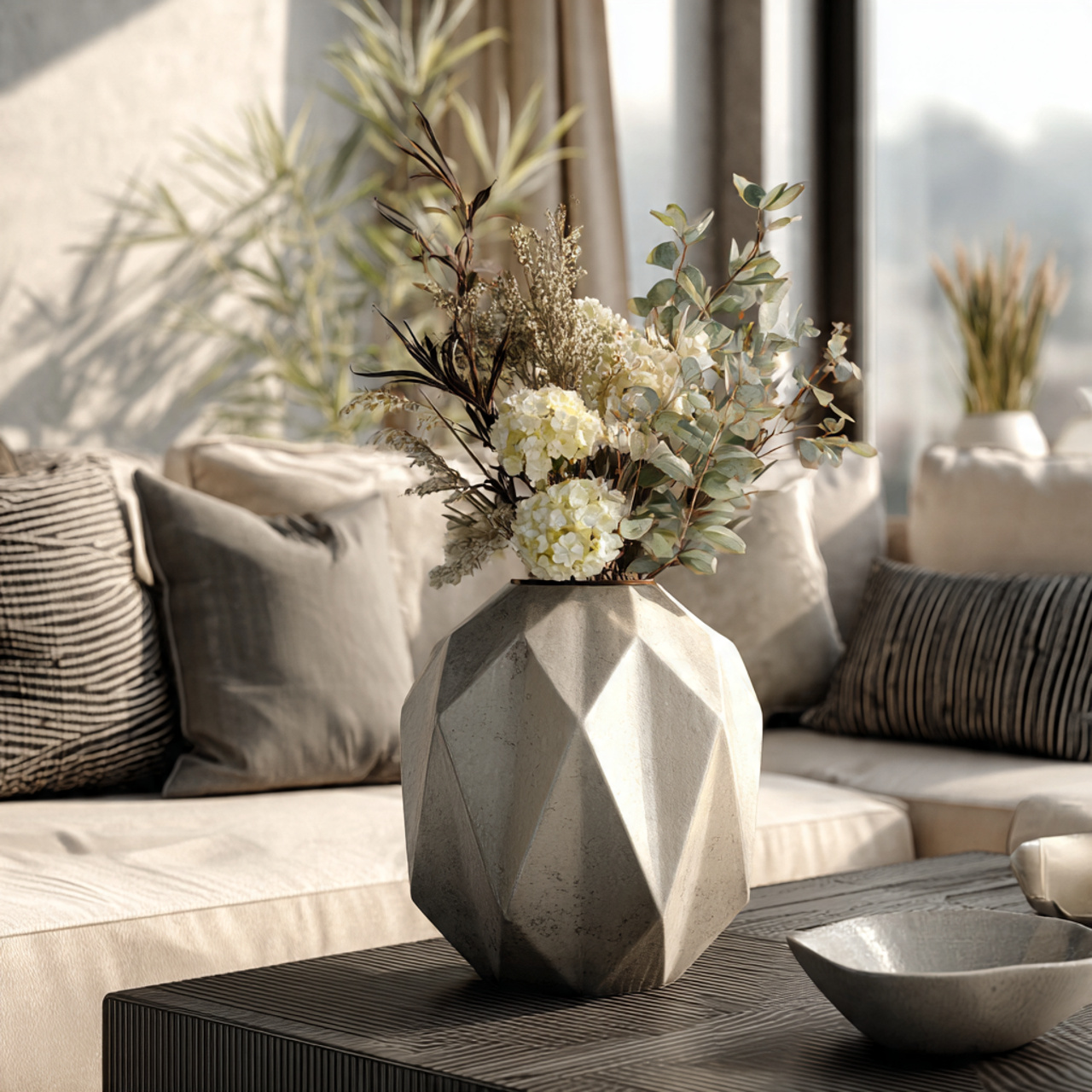 realistic depiction of a stylish living room table