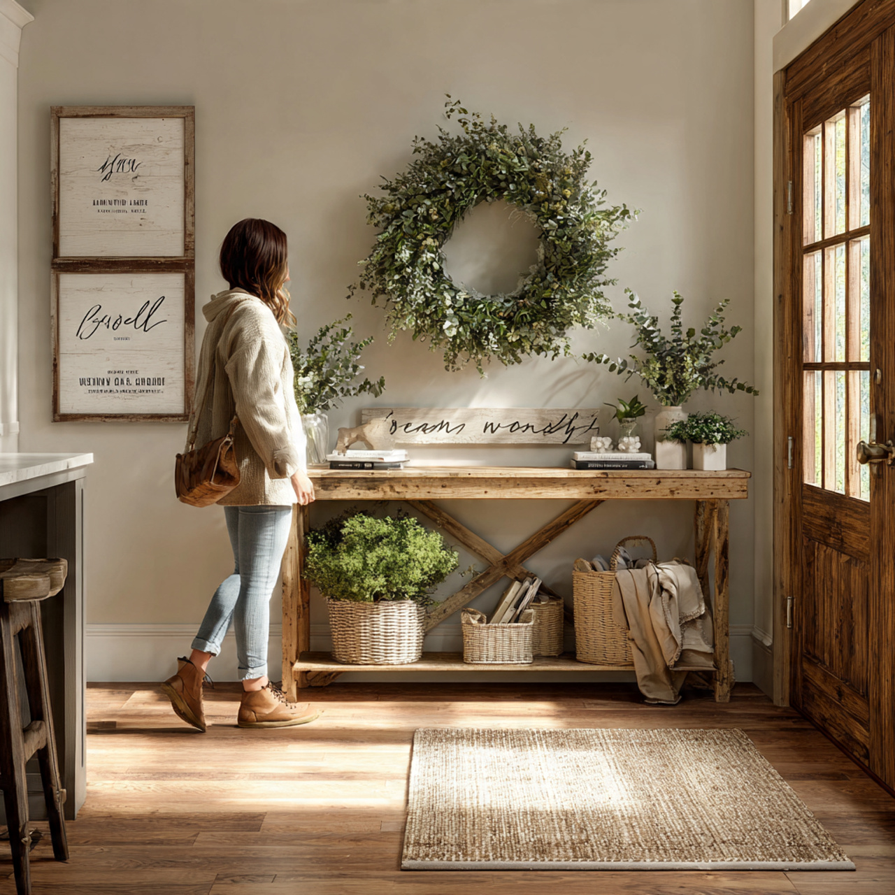 realistic entryway featuring a seasonal botanical 1 1