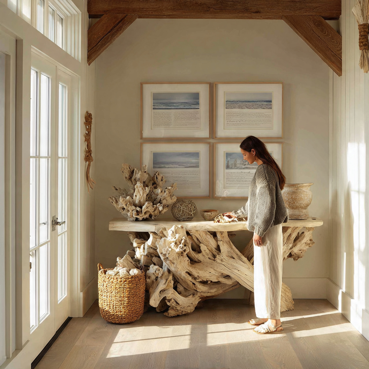 realistic entryway incorporating sun bleached drif