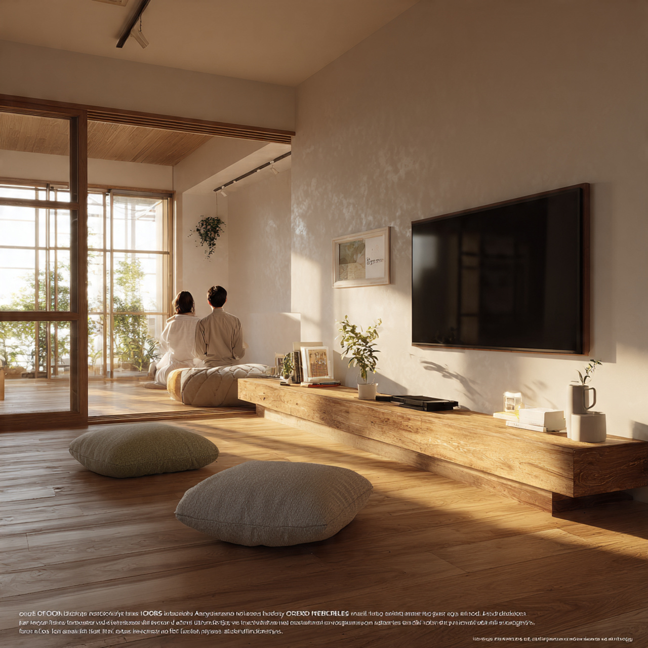 realistic living room tv ideas showing a low profi