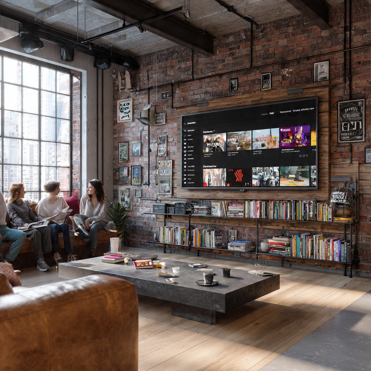 realistic living room tv ideas with tv framed by b